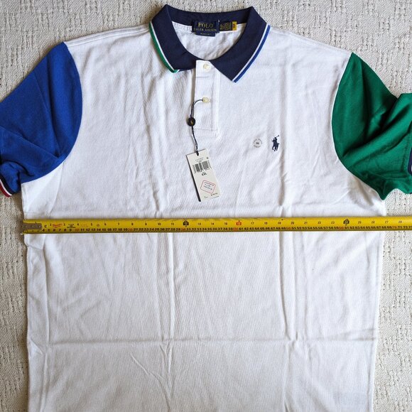POLO RALPH LAUREN Classic Fit Mesh Polo Shirt White Cotton XXL NEW with tags - Picture 6 of 7